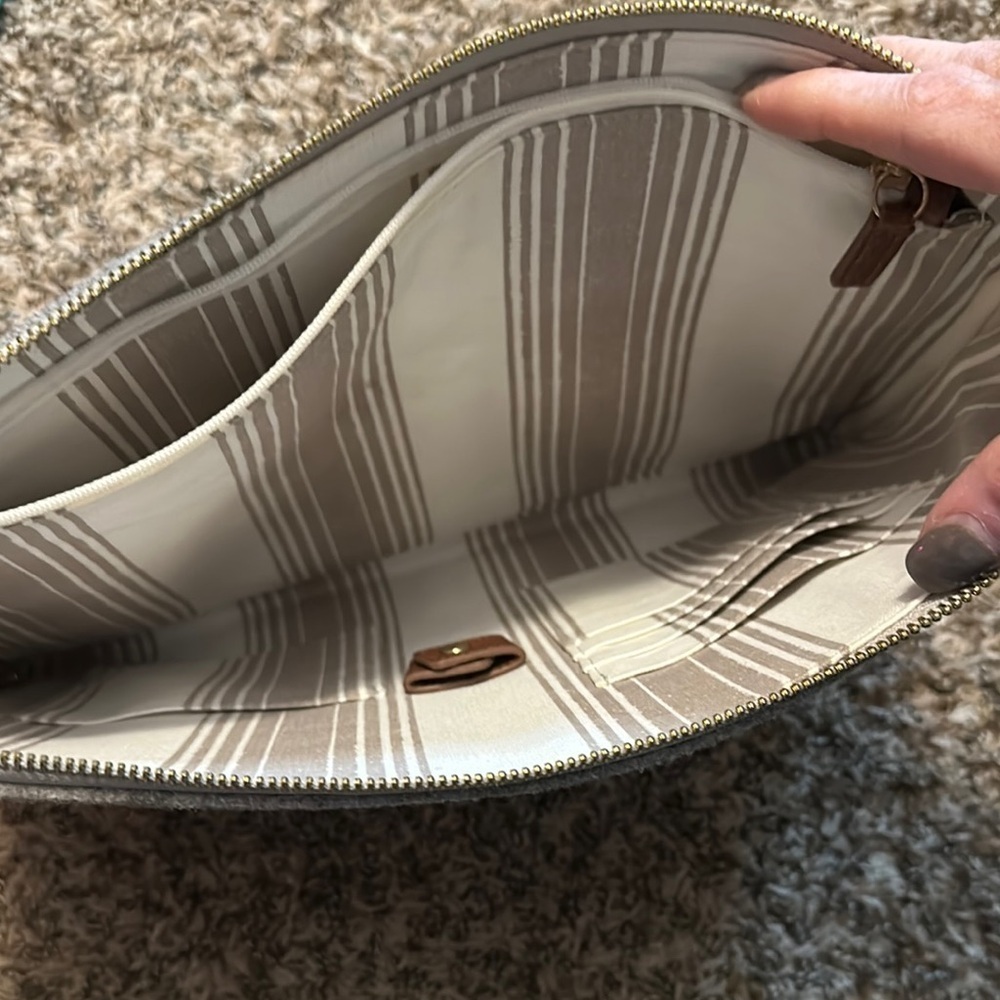Stylish Gray and Brown Lap Top Bag - Picture 3 of 5